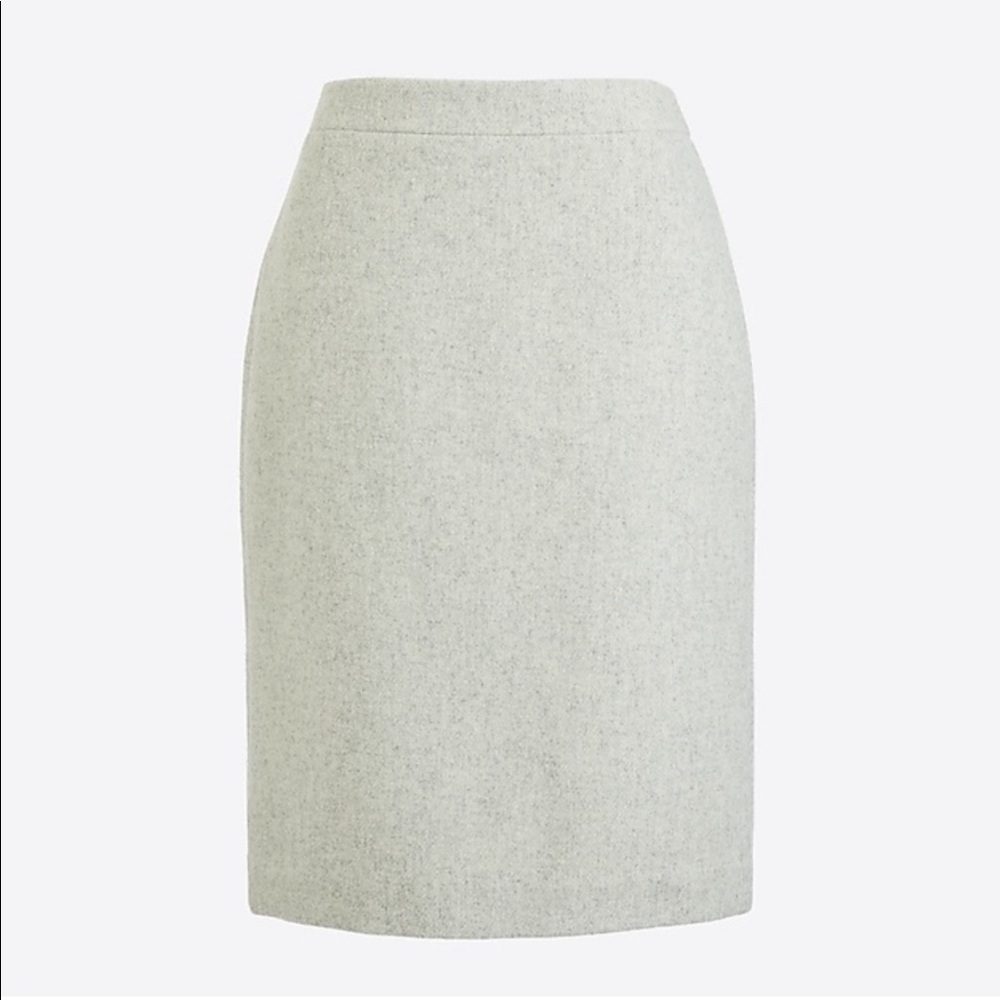 NWT J.Crew Factory Wool Pencil Skirt Light Grey 2